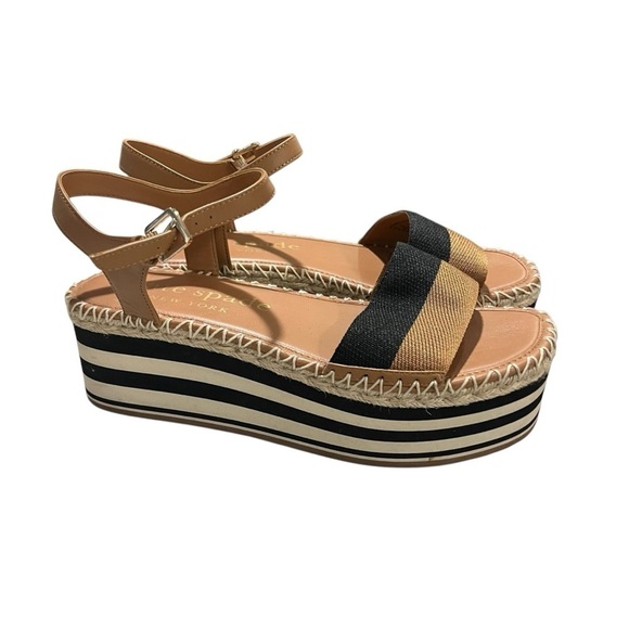 Kate Spade Picnic Platform Sandal Size 9 Ankle Strap Leather - Picture 2 of 12
